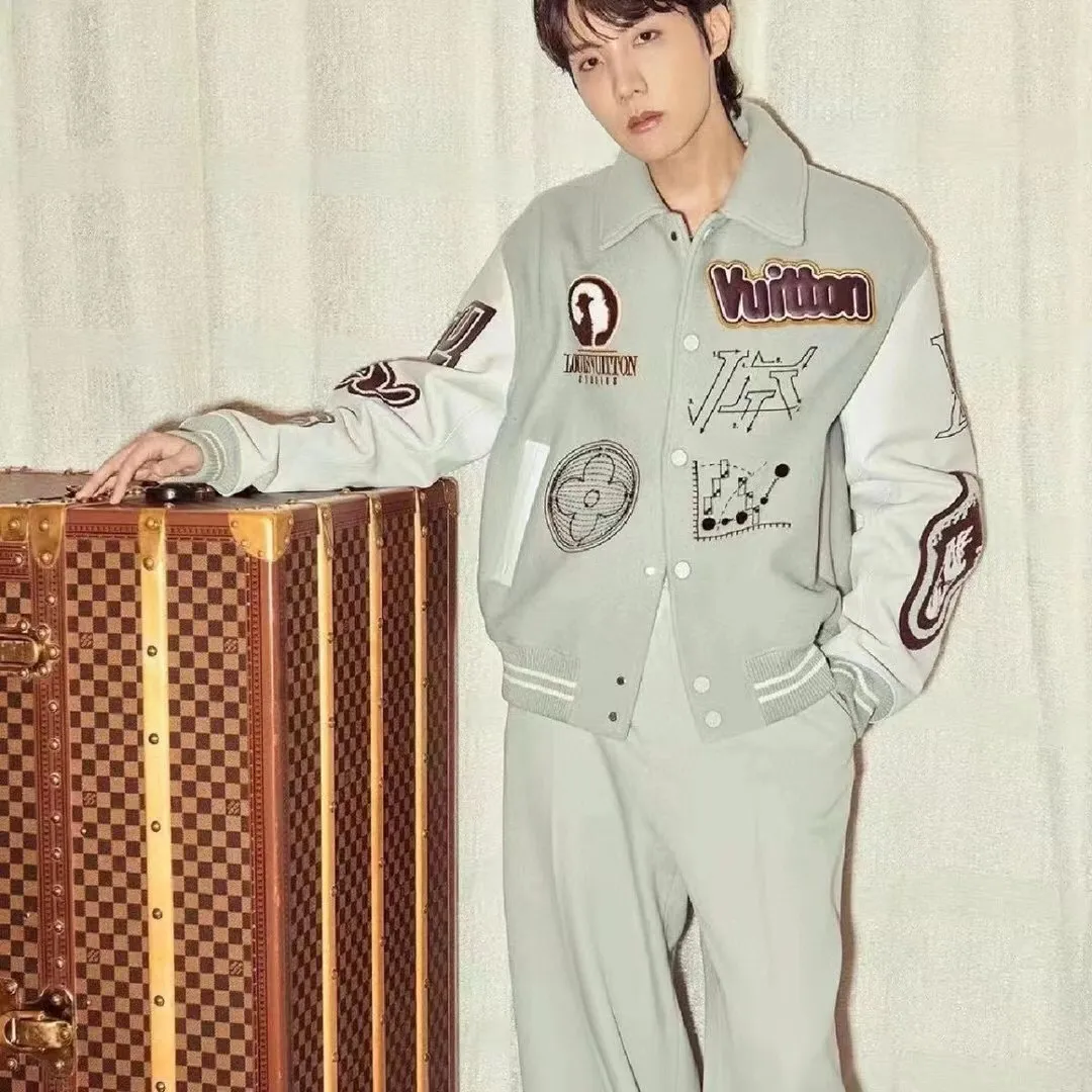 Louis Vuitton 23Fw Eye of the Devil Heavy Embroidered Baseball Jacket Jacket